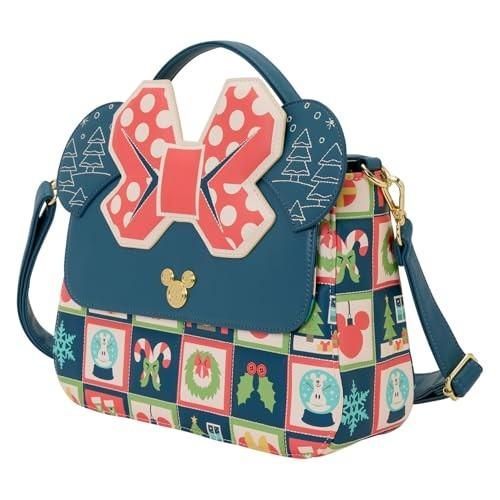 Loungefly Disney Mickey and Minnie Holiday Crossbody Bag