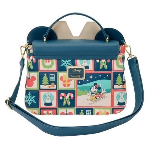 Loungefly Disney Mickey and Minnie Holiday Crossbody Bag
