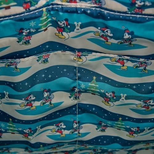 Loungefly Disney Mickey and Minnie Holiday Convertible Tote Bag