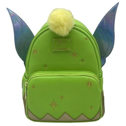 Loungefly by Disney Tinkerbell Iridescent Holo Holographic Wings Pom Pom Backpack  Iridescent