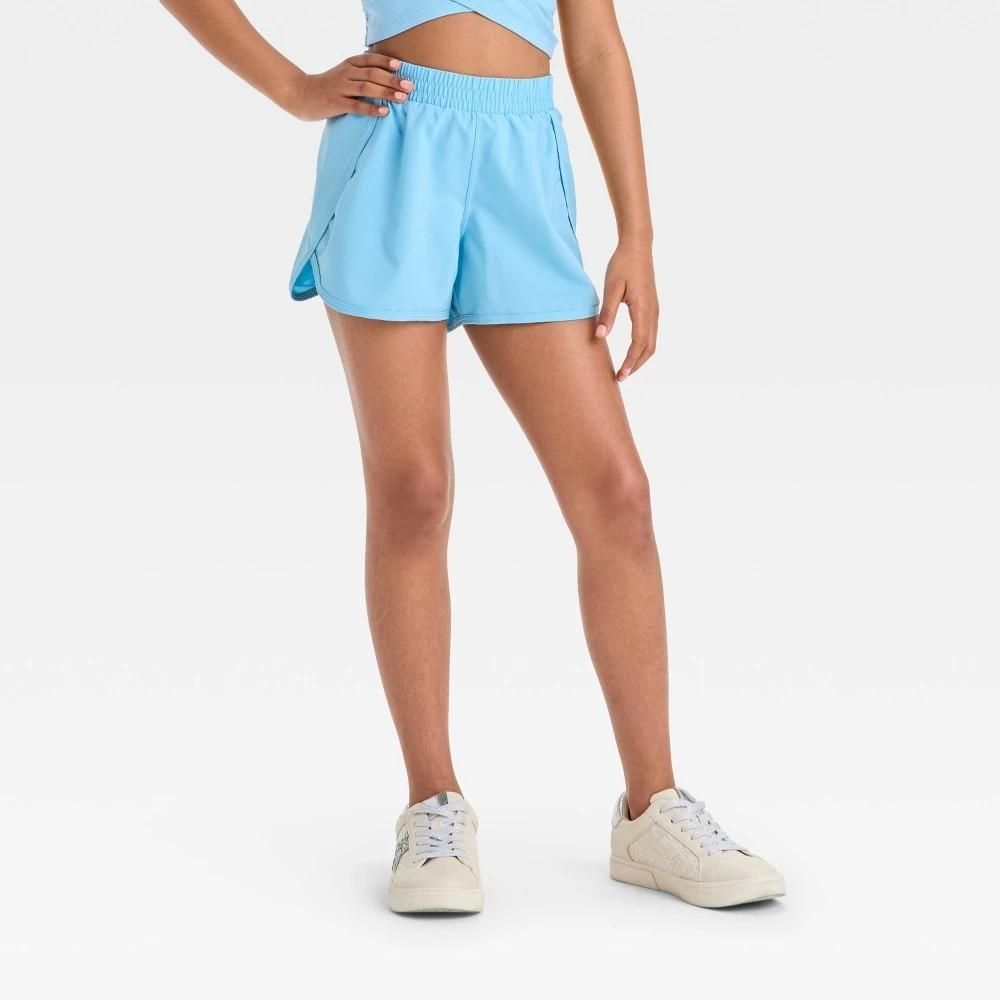 Girls' Run Shorts - All in Motion™ Light Blue size 10/12