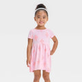Toddler Girls' Floral Short Sleeve Dress - Cat & Jack™ Pink 18M
