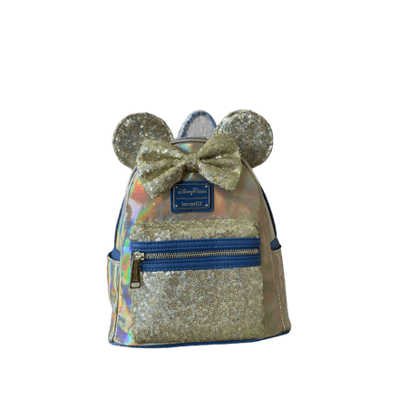 Disney Parks WDW 50th Anniversary Gold Earidescent Loungefly Shimmer Backpack