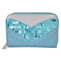Womens Loungefly Elsa Glitter Sequin Zip Around Wallet
