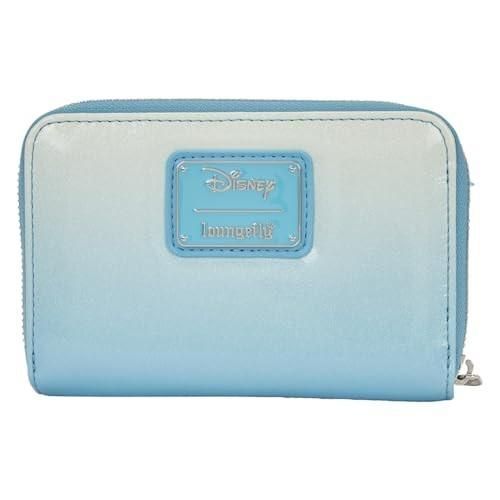 Womens Loungefly Elsa Glitter Sequin Zip Around Wallet
