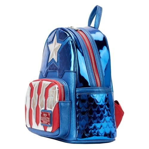 Loungefly Marvel Captain America Shine Cosplay Mini Backpack - Blue
