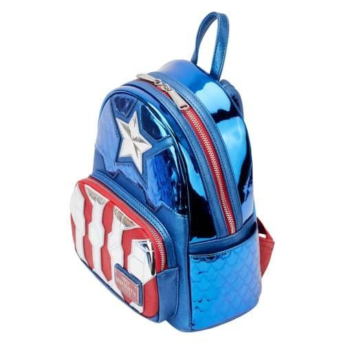 Loungefly Marvel Captain America Shine Cosplay Mini Backpack - Blue