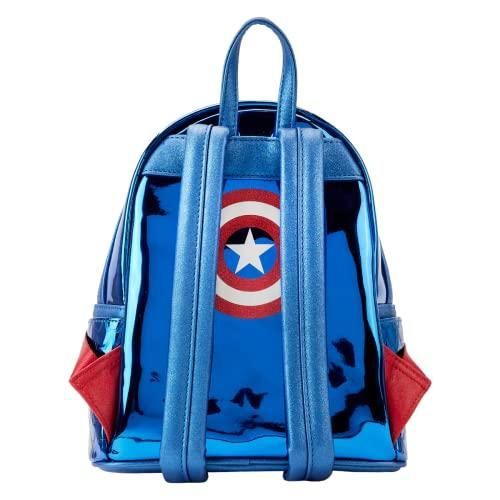 Loungefly Marvel Captain America Shine Cosplay Mini Backpack - Blue
