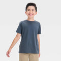 Boys' Short Sleeve T- L 10-12 Shirt - Cat & Jack™ Charcoal Gray L: Crew Neck, Pullover Style