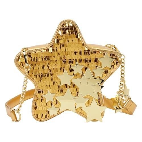 Loungefly Gold Glitter Star Crossbody Bag