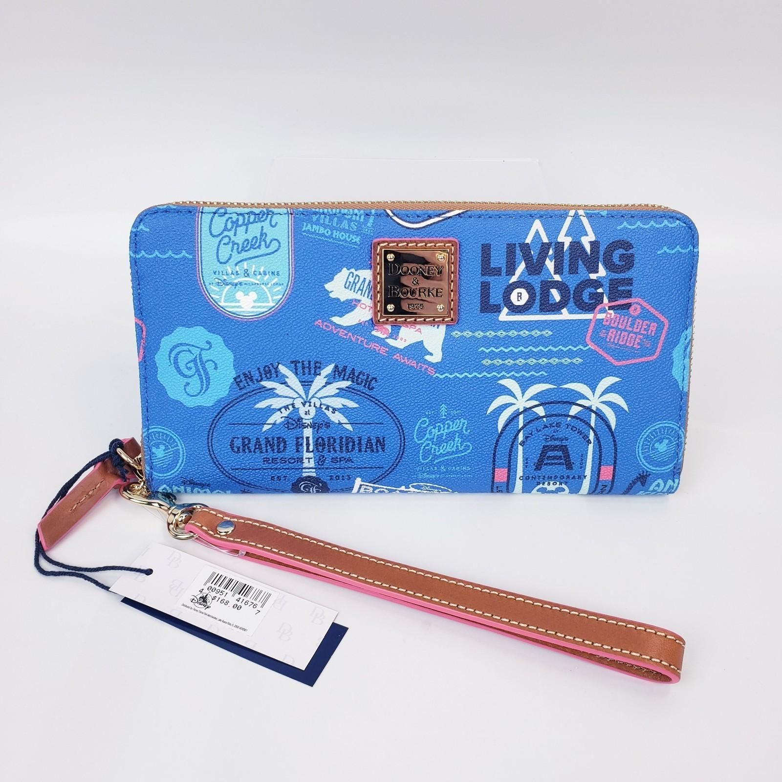 Dooney & Bourke Disney NWT Vacation Blue Large Zippered Club Wristlet Wallet NWT