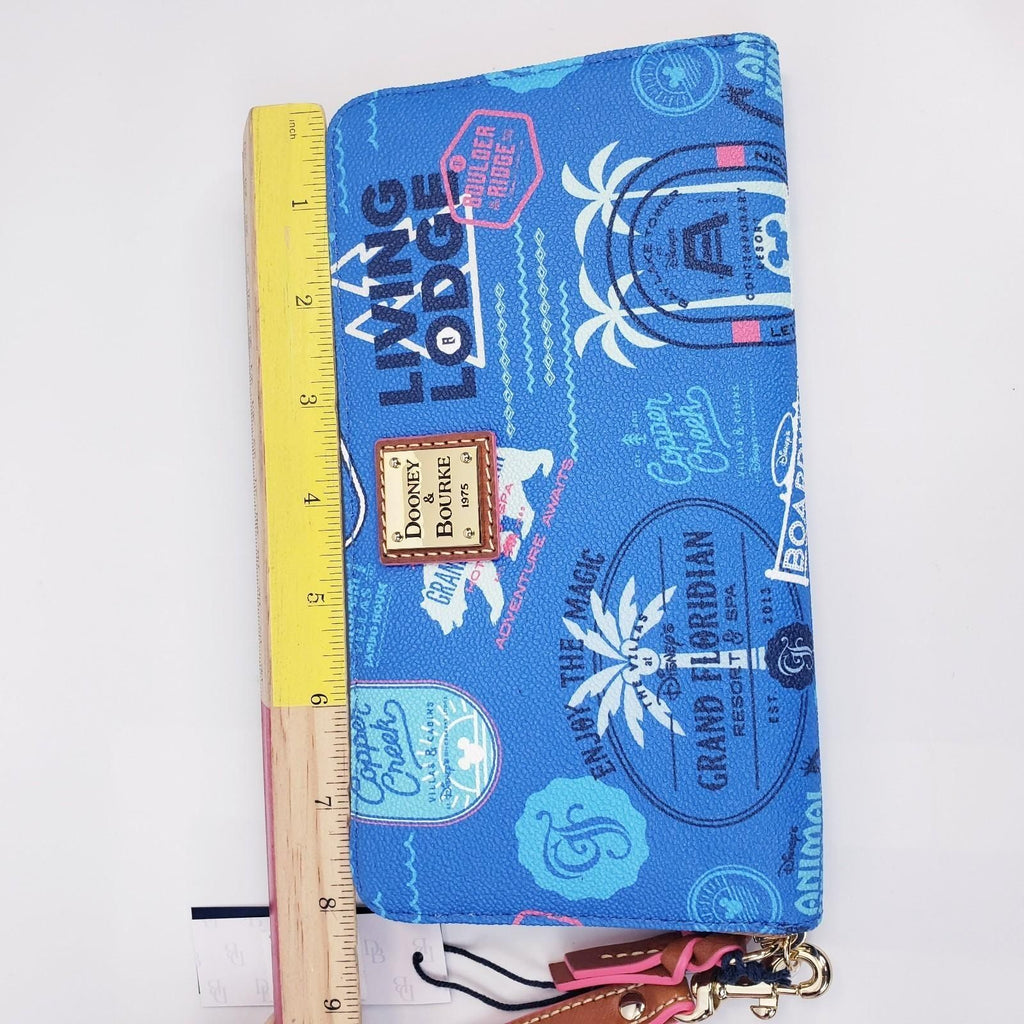 Dooney & Bourke Disney NWT Vacation Blue Large Zippered Club Wristlet Wallet NWT