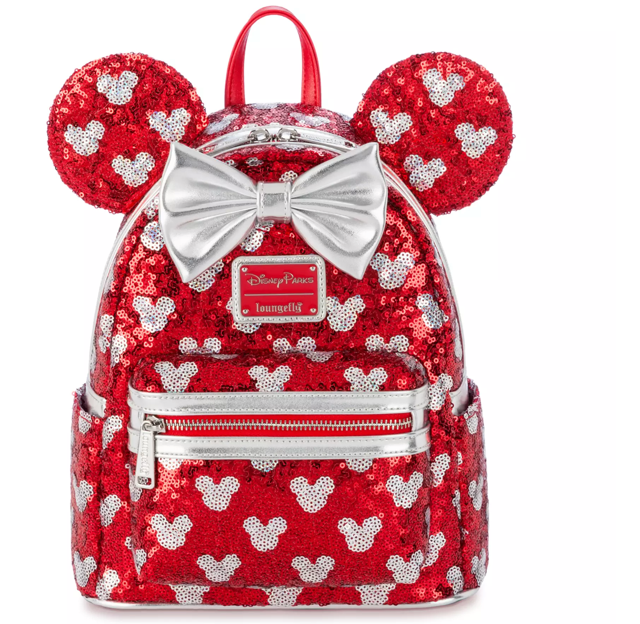 Disney Parks Minnie Mouse Sequined backpack and wallet NWT Loungefly Mini Backpack New With Tag