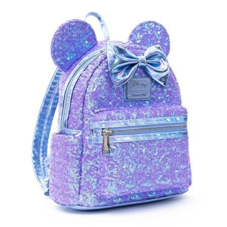 Loungefly - Disney Minnie Mouse Purple Sequin Celebration Mini Backpack