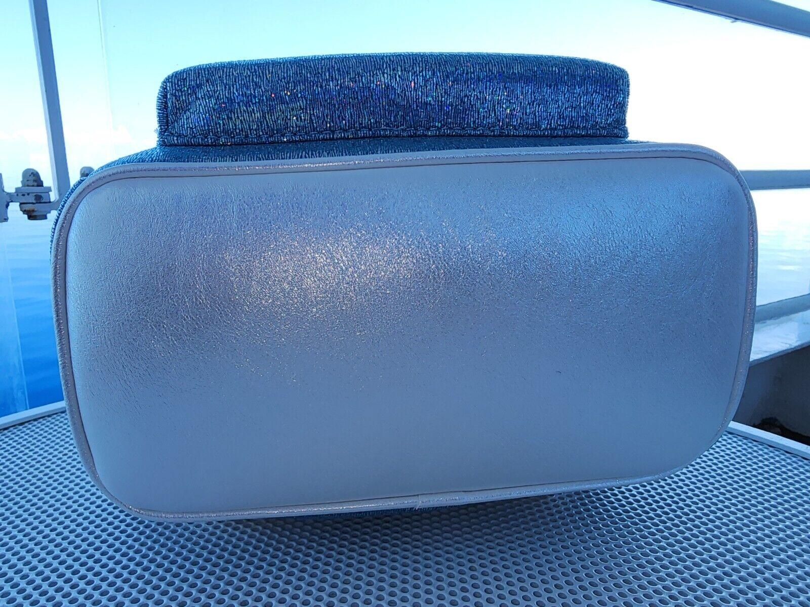 Disney Cruise Line DCL 25th Silver Anniversary Loungefly Backpack Aqua Glitter