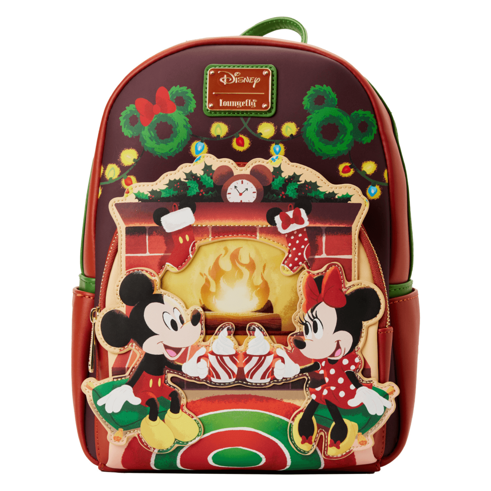 Mickey Minnie Mouse NWT Hot Cocoa Fireplace Mini Backpack