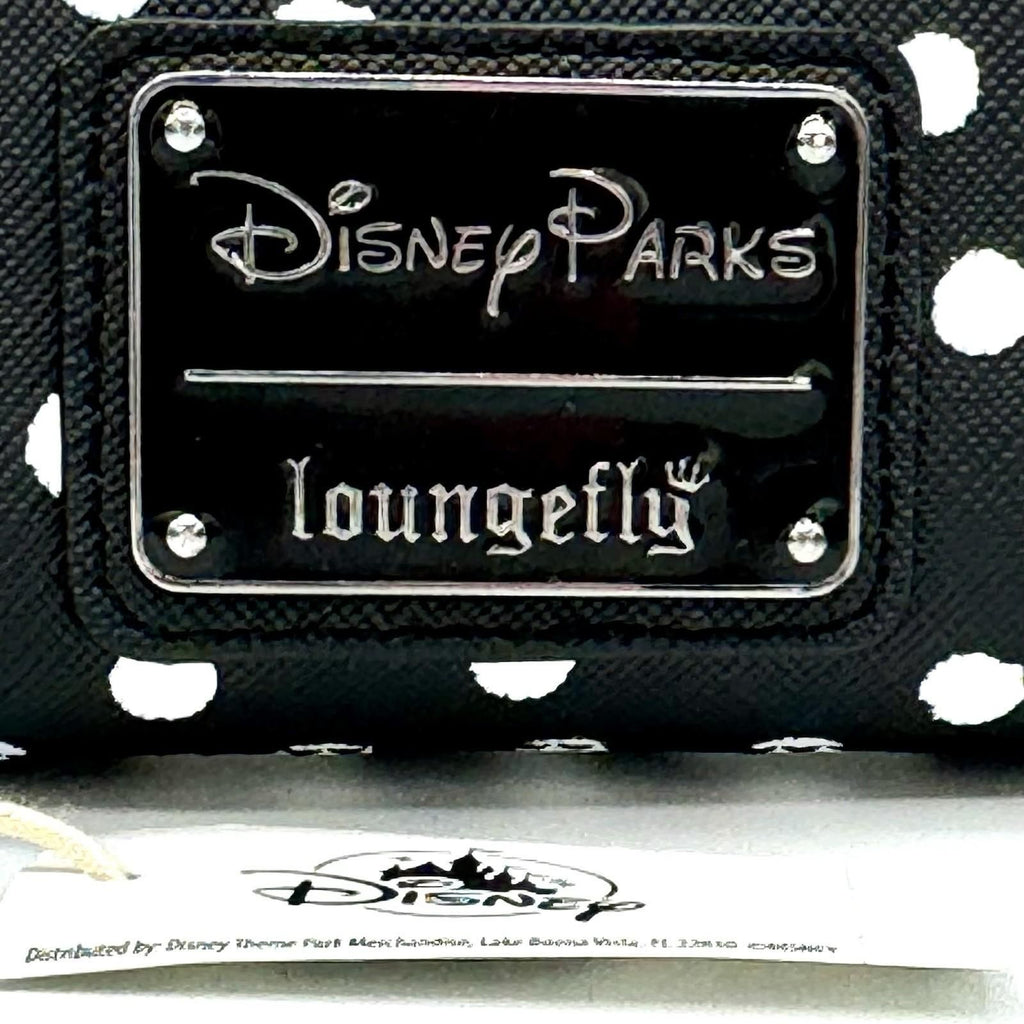 Loungefly NWT Disney Parks Minnie Mouse White Polka Dot Red Bow Zip Around Wallet