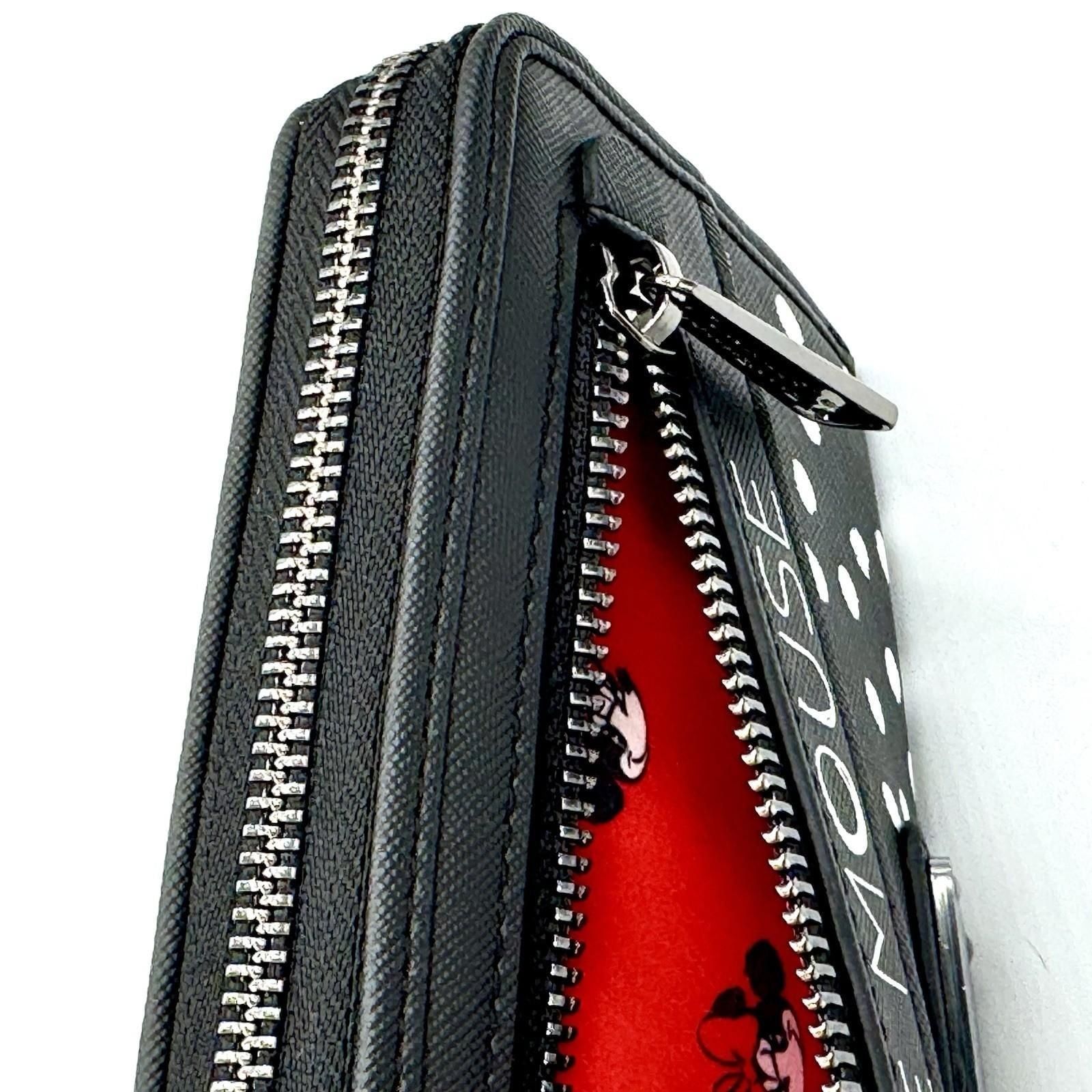 Loungefly NWT Disney Parks Minnie Mouse White Polka Dot Red Bow Zip Around Wallet