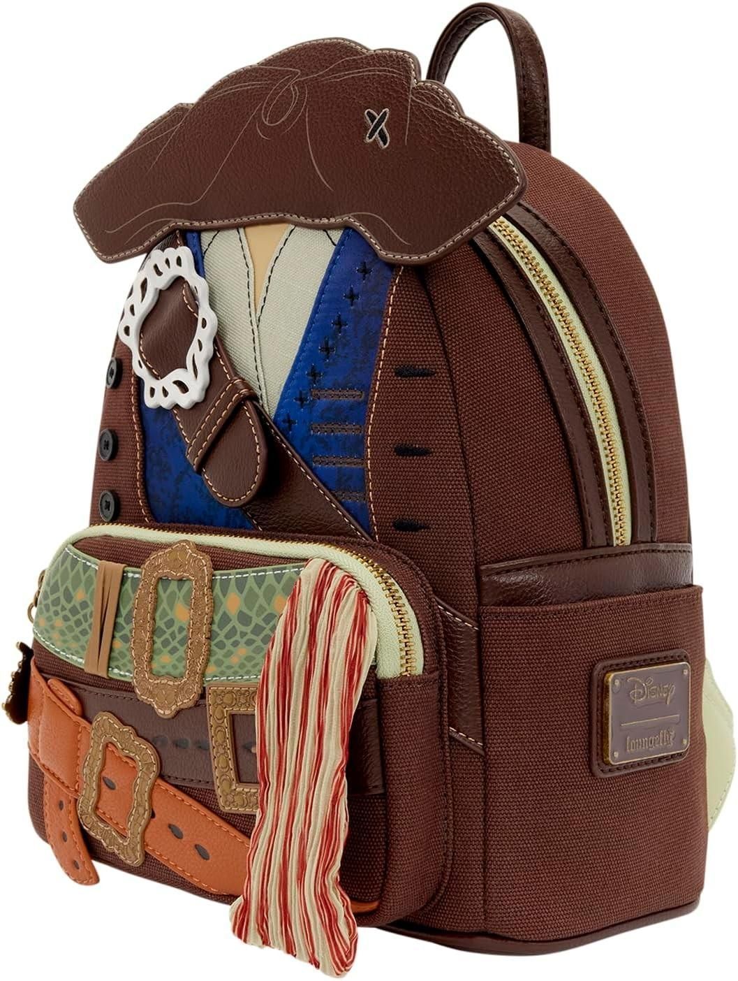 Loungefly Disney: Jack Sparrow - Fluch Der Karibik - Cosplay Mini Rucksack - Ideal Für Kinder & Erwachsene - Sammeltaschen