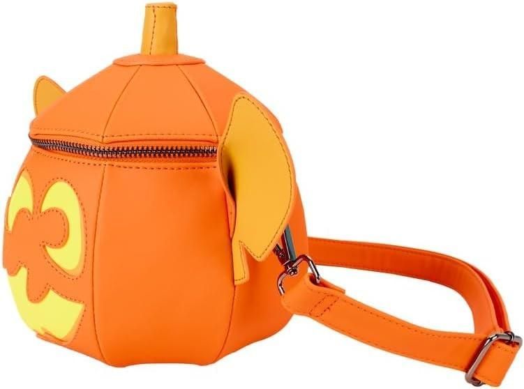 Loungefly Disney Stitch Pumpkin Head Figural Glow Crossbody Bag Multi