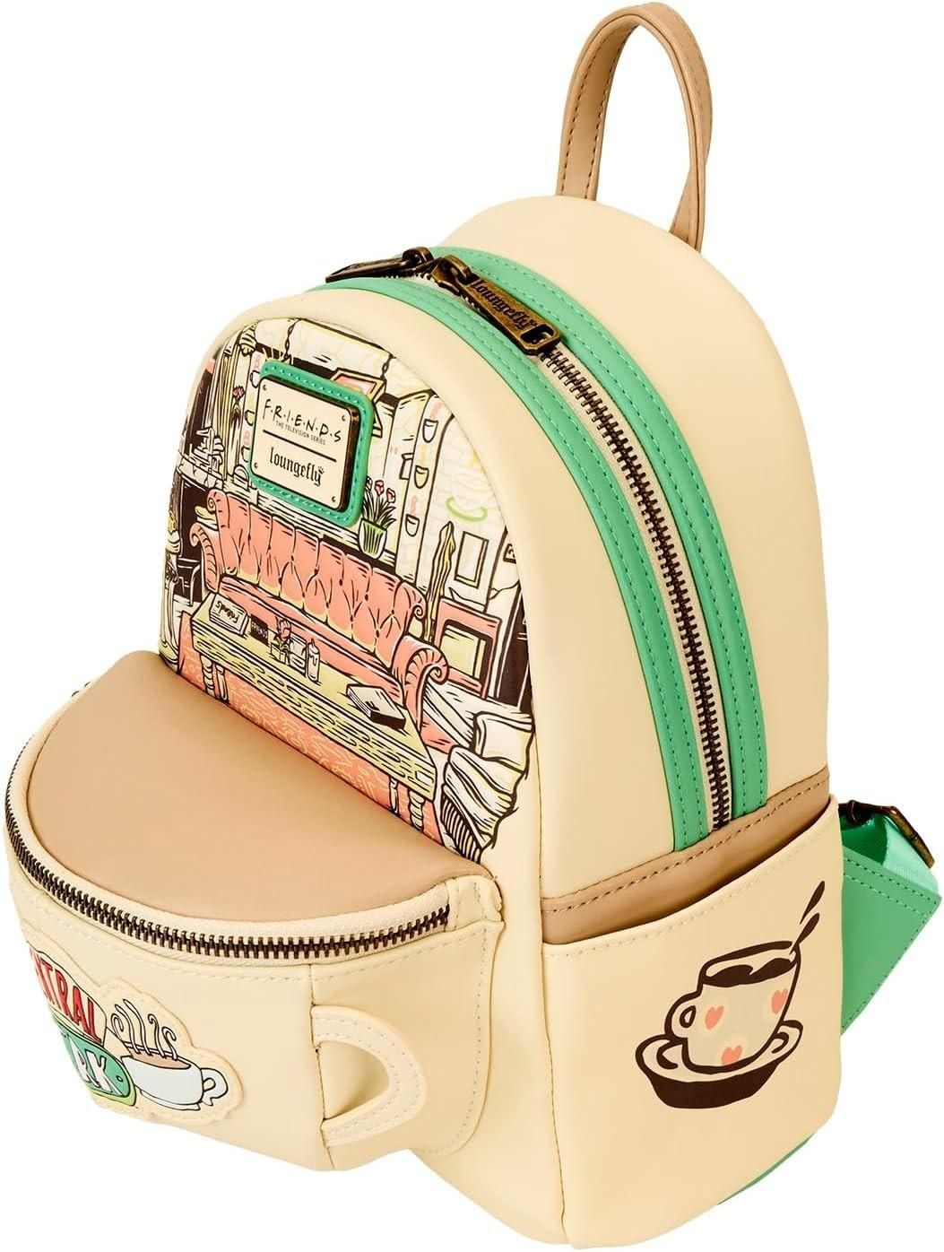 LoungeFly - Friends Central Perk Domed Coffee Mug Scented Mini Backpack - Off-White