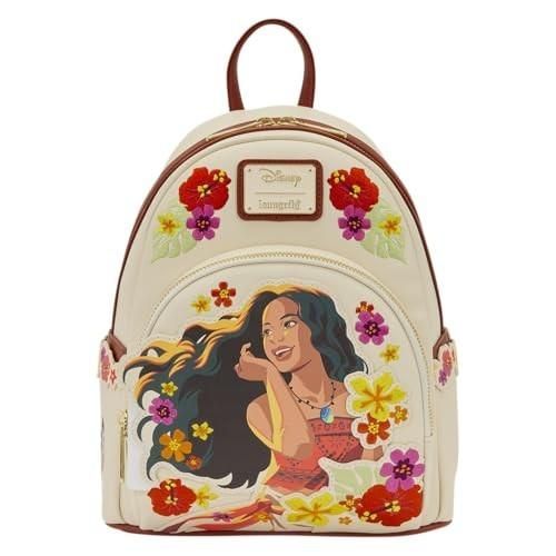 Loungefly Disney: Moana - Pua & Heihei - Floral Live Action - Mini Backpack with Large Compartments - Great for Kids & Adults - Collectible Bags