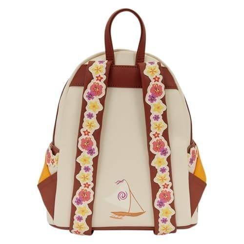 Loungefly Disney: Moana - Pua & Heihei - Floral Live Action - Mini Backpack with Large Compartments - Great for Kids & Adults - Collectible Bags