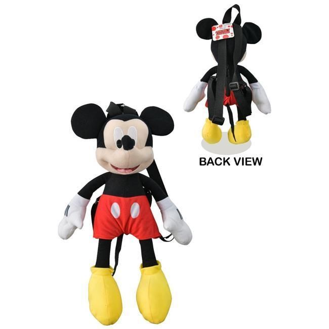 UPD 16  Inch Disney Mickey Mouse Soft Plush Backpack with Small Zipper Pocket (KMBL2)