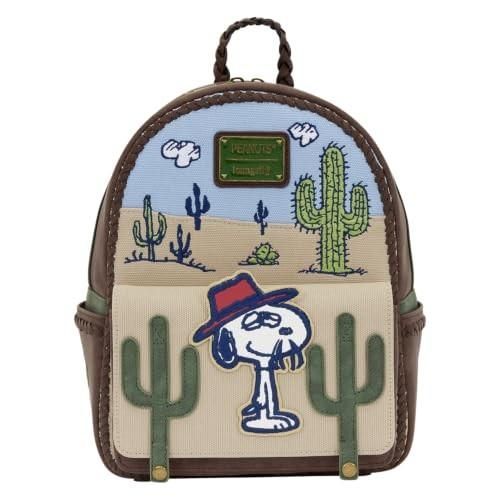 Loungefly Peanuts: Spike - Desert Mini Backpack with Braided Top Handle - Adjustable Shoulder Straps - Collectible Bags