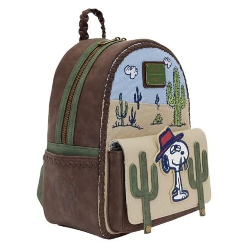 Loungefly Peanuts: Spike - Desert Mini Backpack with Braided Top Handle - Adjustable Shoulder Straps - Collectible Bags