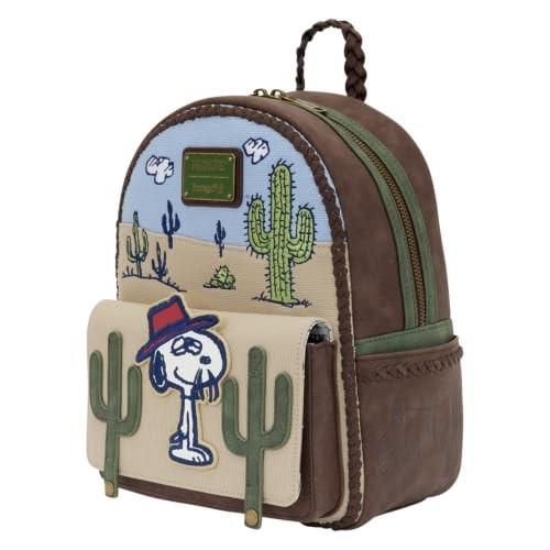 Loungefly Peanuts: Spike - Desert Mini Backpack with Braided Top Handle - Adjustable Shoulder Straps - Collectible Bags