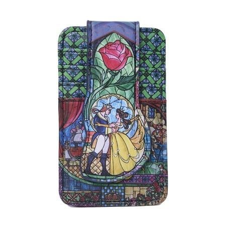 Disney Womens Beauty And The Beast Bell Card Holder Wallet Button Snap Closure