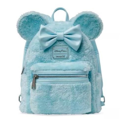 Theme Park Merchandise WDW Dis Parks Lounge LF Fuzzy Blue Minnie Backpack Sparkle