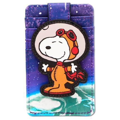 Peanuts Astronaut Snoopy Poses ID Card Wallet – Vegan Leather Blues