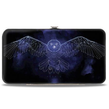The Wizarding World of Harry Potter Wallet  Hinged  Harry Potter Hedwig Wings Pose Logo Black Purples White  Vegan Leather
