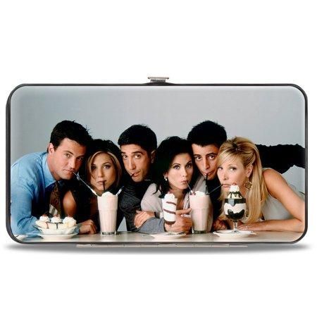 Friends Wallet  Hinged  Friends Vivid 6 Character Milk Shake Pose Logo  Vegan Leather