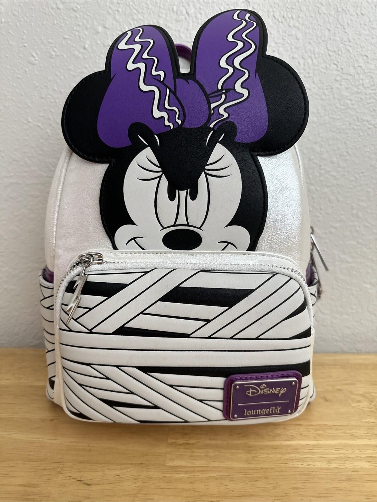 Loungefly Disney Minnie Mouse Bride Of Frankenstein Cosplay Mini Backpack