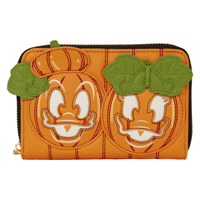 Loungefly Donald And Daisy Jack-o-lantern Zip Around Wallet - Disney